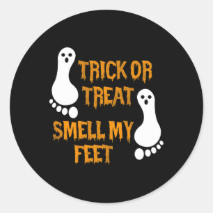 おもしろいトリックオートリートオイ私の足ハロウィーン ラウンドシール