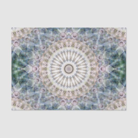 おもしろいトリップ（幻覚体験）のようなヒッピーサイケデリックフラクタル万華鏡のように千変万化するパタ 薄葉紙 (正面)