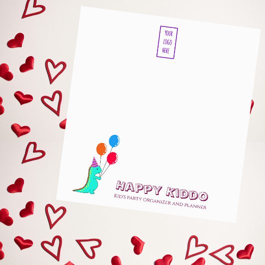 おもしろいトレックスとパーティー帽子とバルーンパーティープランナー ノートパッド