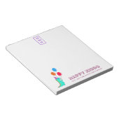 おもしろいトレックスとパーティー帽子とバルーンパーティープランナー ノートパッド (アングル)