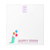 おもしろいトレックスとパーティー帽子とバルーンパーティープランナー ノートパッド (正面)