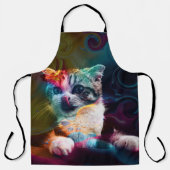 おもしろいトレンディーカラフルキャットアート エプロン (正面)