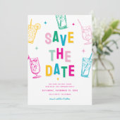 おもしろいトレンディークリスマスパーティー保存日付 シーズンカード (スタンド正面)