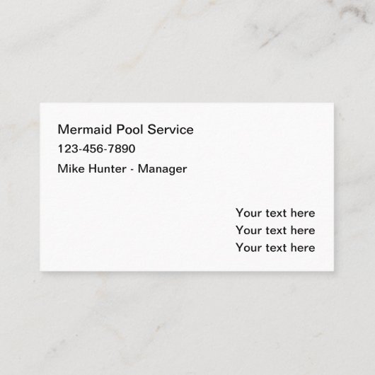 おもしろいトレンディースイミングプールサービス 名刺 (裏面)