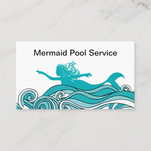 おもしろいトレンディースイミングプールサービス 名刺 (正面)