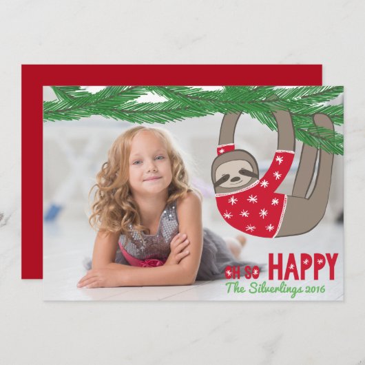 おもしろいトレンディースロッスクリスマスフォトカパーソナライズされたード シーズンカード (正面/裏面)