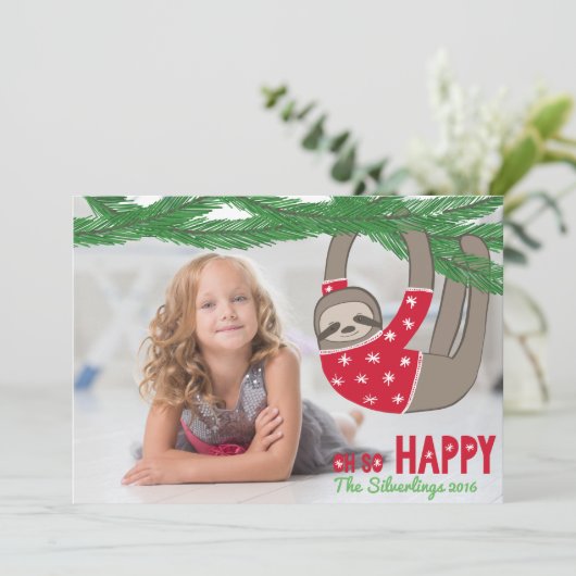 おもしろいトレンディースロッスクリスマスフォトカパーソナライズされたード シーズンカード (スタンド正面)