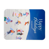 おもしろいトレンディーハッピーホリデイズスキーリゾート マグネット (横)