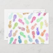 おもしろいトレンディーヒップスターの水色パイナップル ポストカード (正面/裏面)