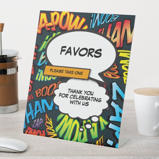 おもしろいトレンディー漫画ブックの好意 台座サイン (インサイチュ)