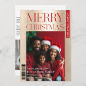 おもしろいトレンディー誌カバーファミリーフォトハイライト 招待状 (正面/裏面)