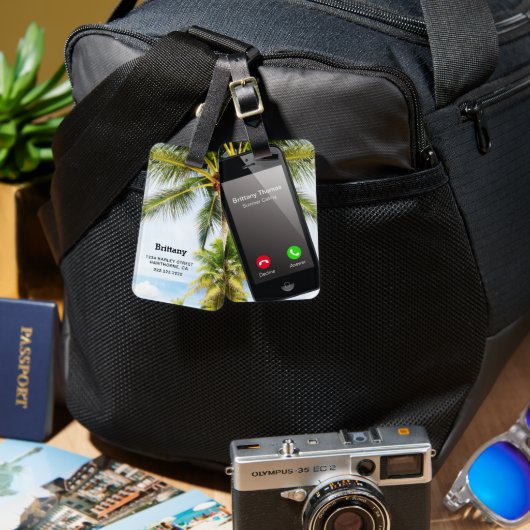 おもしろいトレンディー電話の旅行荷物 ラゲッジタグ (正面&裏面)