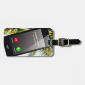 おもしろいトレンディー電話の旅行荷物 ラゲッジタグ (正面横)