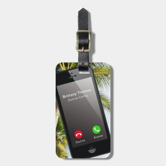 おもしろいトレンディー電話の旅行荷物 ラゲッジタグ (正面縦)