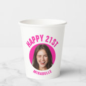 おもしろいトレンディー21歳カスタム文字写真 紙コップ (正面)