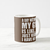 おもしろいトレーニングジム男性の女性の重量挙げ コーヒーマグカップ (正面右)