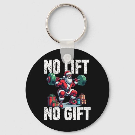 おもしろいトレーニングリフティングクリスマスサンタスクアットジムボー キーホルダー (正面)