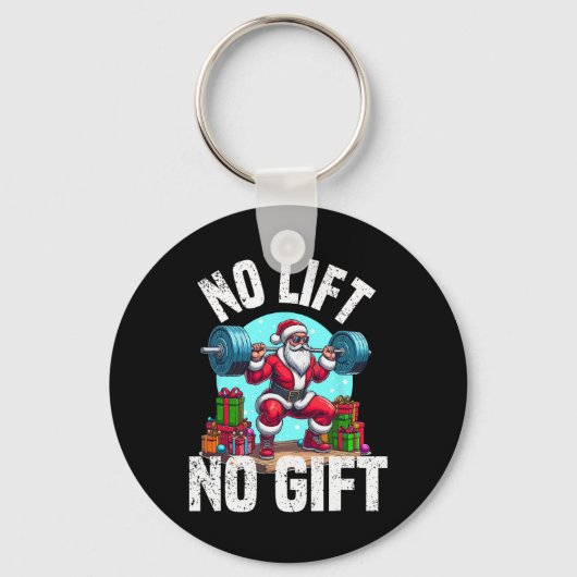 おもしろいトレーニングリフティングクリスマスサンタスクアットジムボー キーホルダー (正面)