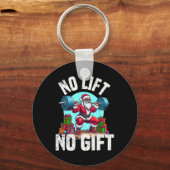 おもしろいトレーニングリフティングクリスマスサンタスクアットジムボー キーホルダー (正面)