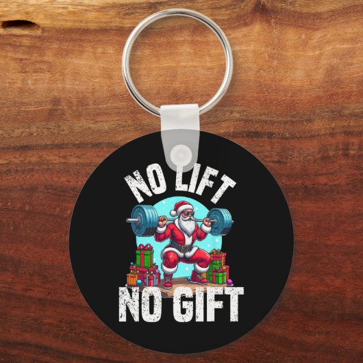 おもしろいトレーニングリフティングクリスマスサンタスクアットジムボー キーホルダー (正面)