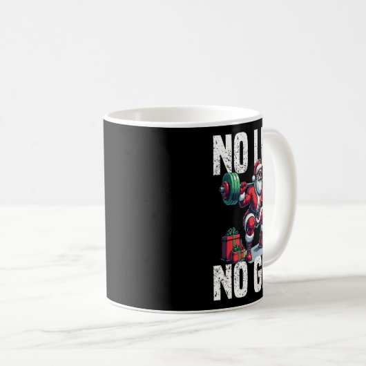 おもしろいトレーニングリフティングクリスマスサンタスクアットジムボー コーヒーマグカップ (正面右)