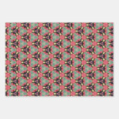 おもしろいトロピカルイエロー&ピンクボホアロハ ラッピングペーパーシート (正面3)