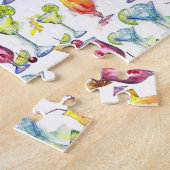 おもしろいトロピカルカクテルドリンク水彩 ジグソーパズル (側面)