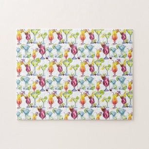 おもしろいトロピカルカクテルドリンク水彩 ジグソーパズル