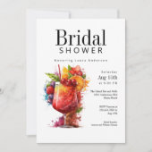 おもしろいトロピカルカクテルブライダルシャワー 招待状 (正面)