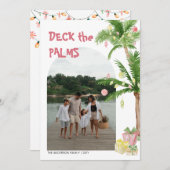 おもしろいトロピカルクリスマスホリデーデッキザパームズ シーズンカード (正面/裏面)