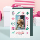 おもしろいトロピカルクリスマス転がレットコンバーチブル写真 シーズンカード