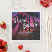 おもしろいトロピカルサンセットルアウ(ハワイ式宴会)バースデーパーティー スタンダードランチョンナプキン (インサイチュ)