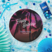 おもしろいトロピカルサンセットルアウ（ハワイ式宴会）バースデーパーティー ペーパープレート (パーティー)