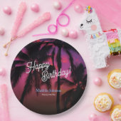 おもしろいトロピカルサンセットルアウ（ハワイ式宴会）バースデーパーティー ペーパープレート (パーティー)