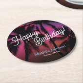 おもしろいトロピカルサンセットルアウ(ハワイ式宴会)バースデーパーティー ラウンドペーパーコースター (アングル)