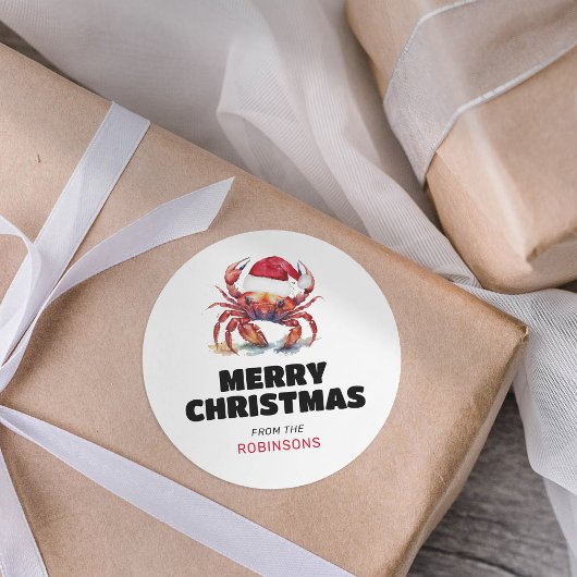 おもしろいトロピカルサンタクラブのクリスマス ラウンドシール