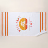 おもしろいトロピカルビーチサマーバケーションファミリー懇親会 ビーチタオル (正面)