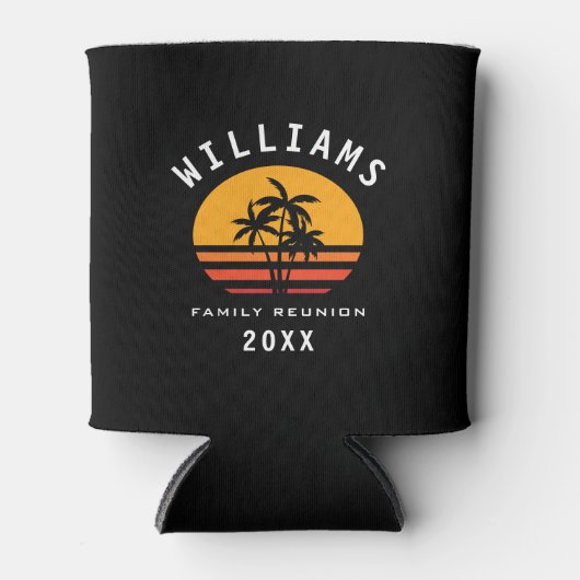 おもしろいトロピカルビーチファミリー懇親会サマーバケーション 缶クーラー (正面)