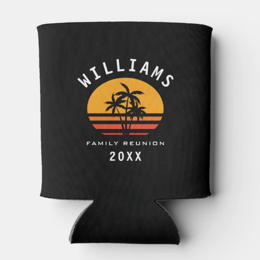 おもしろいトロピカルビーチファミリー懇親会サマーバケーション 缶クーラー (裏面)