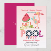 おもしろいトロピカルフラミンゴプールパーティーピンクブルーモダン