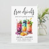 おもしろいトロピカルフルーツカクテル飲料写真ウェディング セーブザデート (スタンド正面)