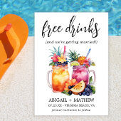 おもしろいトロピカルフルーツカクテル飲料写真ウェディング セーブザデート