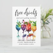 おもしろいトロピカルフルーツカクテル飲料写真ウェディング セーブザデート (スタンド正面)