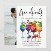 おもしろいトロピカルフルーツカクテル飲料写真ウェディング セーブザデート (正面/裏面)