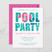 おもしろいトロピカルプールパーティの招待状 ポストカード (正面/裏面)