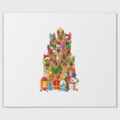 おもしろいドイツの羊飼いクリスマスツリーライトギフト ラッピングペーパー (フラット)