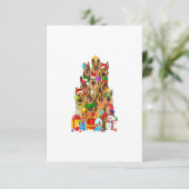 おもしろいドイツの羊飼いクリスマスツリーライトギフト 出欠カード (スタンド正面)