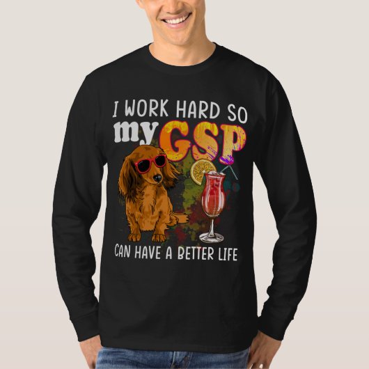 おもしろいドイツ短剣ポインタギフトGSP愛好家 Tシャツ (正面)