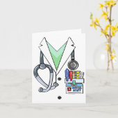 おもしろいドクターホワイトラボの衣装ハロウィンドクター カード (黄色い花)