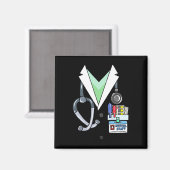 おもしろいドクターホワイトラボの衣装ハロウィンドクター マグネット (正面/裏面)